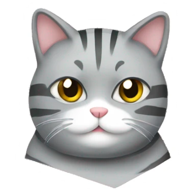chubby gray striped cat in a box  sticker
