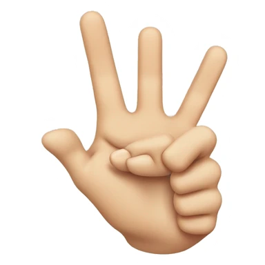 hand with third finger and pointer finger and thumb up sticker
