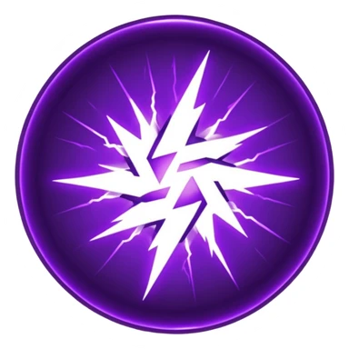 Combination of red blue lightening creating purple lightening in circle shape sticker