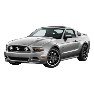 Grey 2014 mustang with black wheels and tinted windows sticker