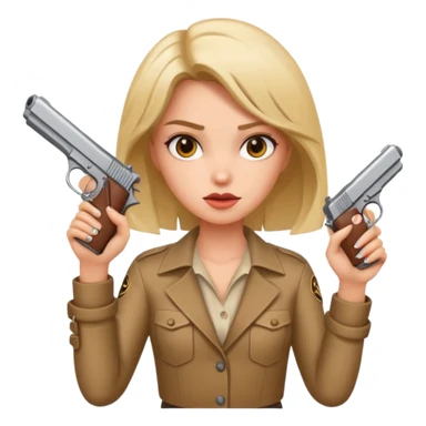 Crazy Girl with one handgun  sticker