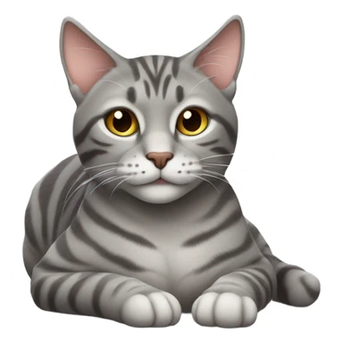 Grey Tabby Cat laying down sticker