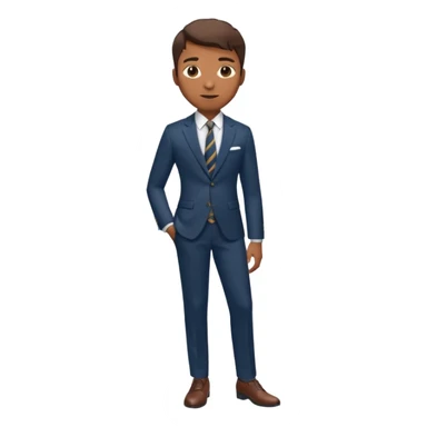 Young man, brown skin, tailored trousers, suit jacket, and tie

 sticker