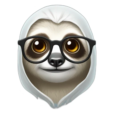 sloth as a ghost with glasses sticker
