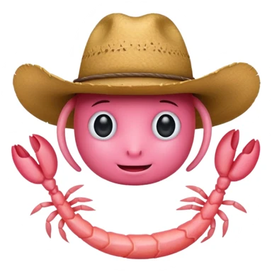 Shrimp with cowboy hat sticker
