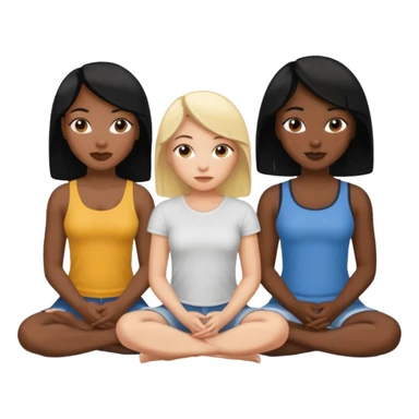 black woman with black hair and one blonde white girl friends sitting in a row sticker