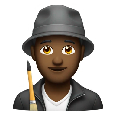 programmer with a paintbrush hat sticker