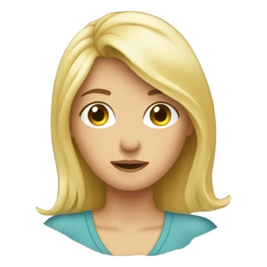 blonde woman discarding clothing sticker