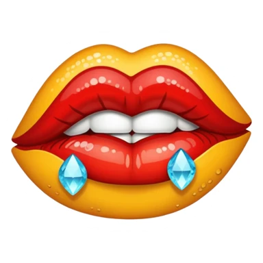 Rhinestone printed kiss mark sticker