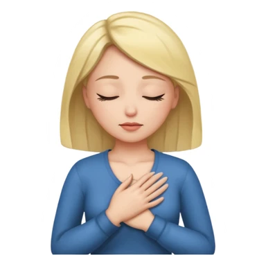 una mano en pecho ojos cerrados mujer sticker