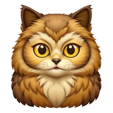 Buho gato defradado de amarillo y marron sticker