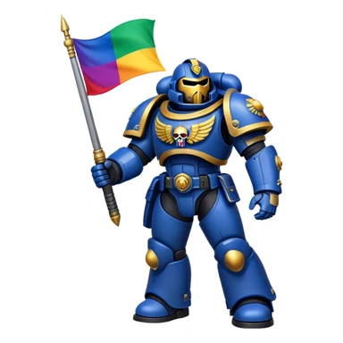 Space marine with pride flag sticker