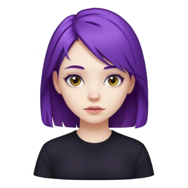 purple haired kid girl sticker