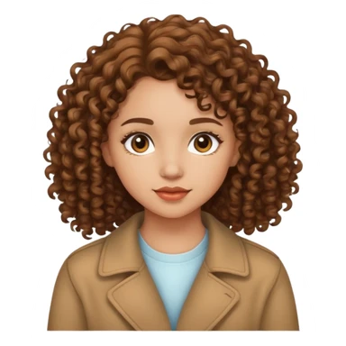 Light skinned medium Length brown curly haired girl sticker