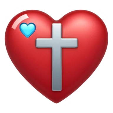 Cross on heart  sticker