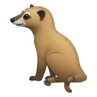 coati silhouette with the tail raised sticker