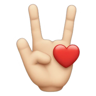 A heart with fingers  sticker