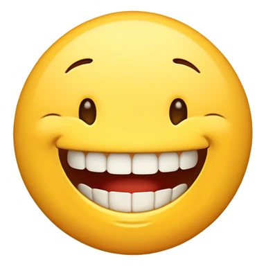 Smiling emoji with 2 teeth and a gap between them sticker