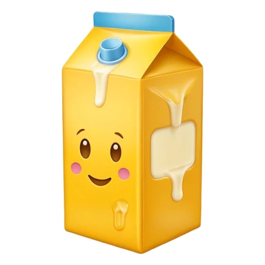 yellow milk box, vibrant, simple, clear sticker