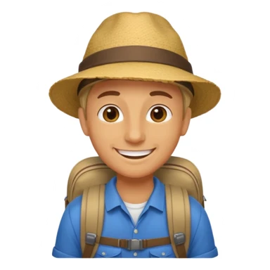 foreign tour guide with bagpack sticker