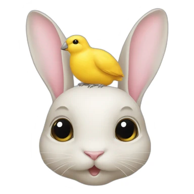 one rabbit and two canaris sticker