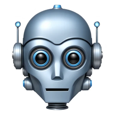 Crée-moi un robot sympathique, pour un chatbot moderne, je veux uniquement la tête sans le corps inspiré de Star Wars sticker