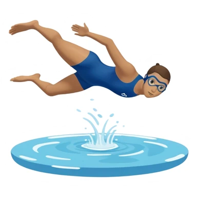determined pool diver dives into a pool of confidence blue water underneath  sticker