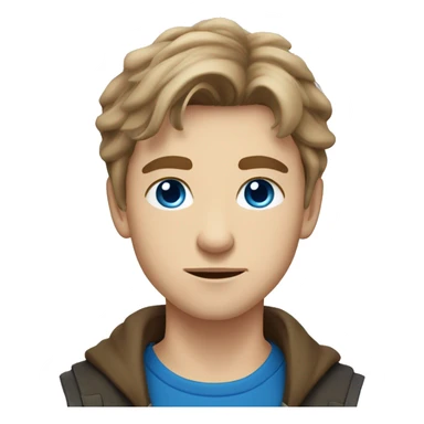 slavic young man with light brown hair, blue eyes and runic wearing sticker