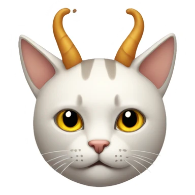 A cat with horns on its head sticker