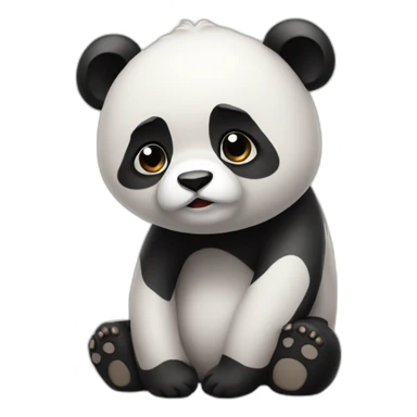 Sad cute panda  sticker