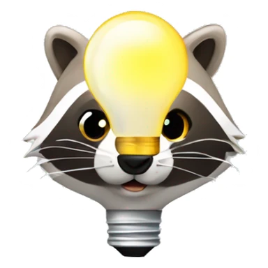 Light bulbs are flying around the raccoon's head sticker