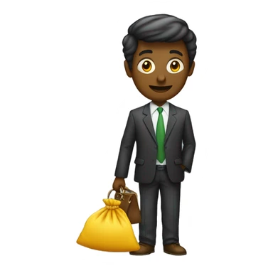 Un ladron con un saco lleno de billeteras con dinero sticker