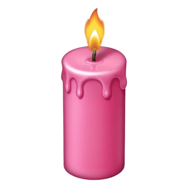 A drawing of a flaming pink candle that could be used at a romantic dinner table. The camera should be isometric at a Bird's-Eye View angle. sticker