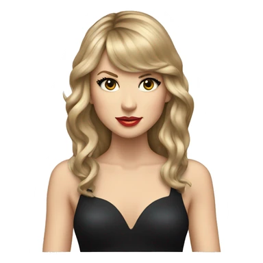 Taylor Swift with long hair and black bodysuit on with microphone in hand  sticker