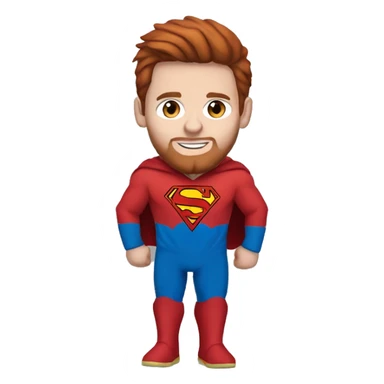 messi with a blue goat, puma hoodie, blue eyes, reddish hair, dressed as superman  sticker