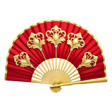 rococó fan rojo con dorado sticker