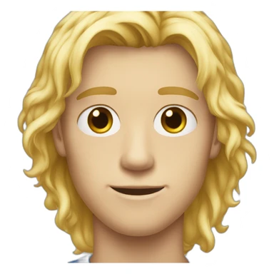 homme de 20ans cheveux long blond au yeux bleux sticker