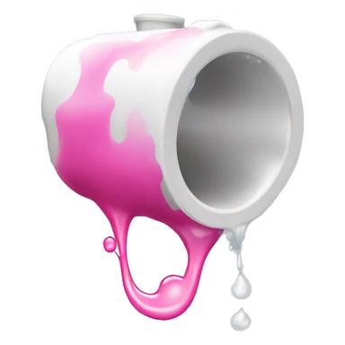white pipe leaking ppink liquid sticker
