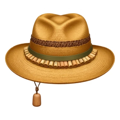 Austrailian bush hat with cork hanging down sticker