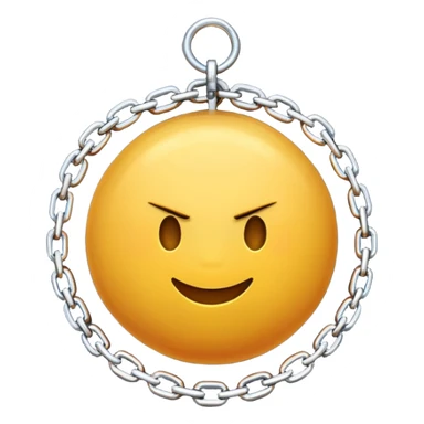 iPhone text message emoji size ball, and chain with spikes sticker