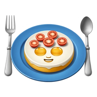 plato y cubiertos en una mesa sticker