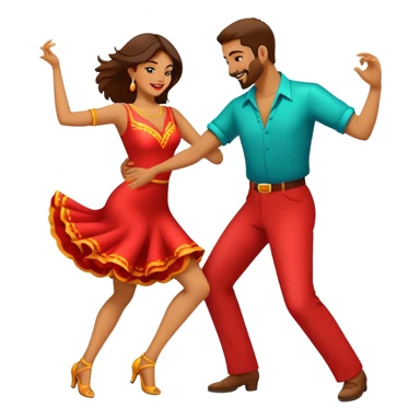 Quiero crear emojis de baile de salón, con parejas bailando salsa, o tango, en pareja e individual. sticker