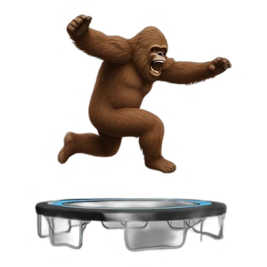 Sasquatch jumping on trampoline sticker