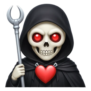 cute reaper with heart eyes face sticker