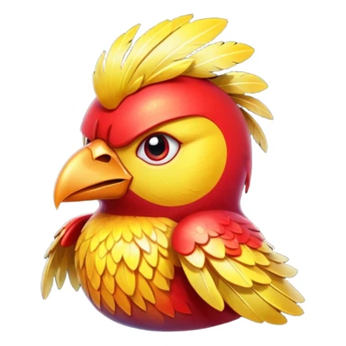 glitter red and yellow anger bird sticker