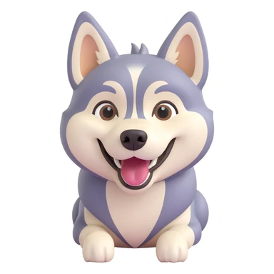 happy light cinnamon colored husky dog, pale tan sticker