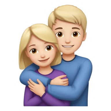 Boy and girl cuddling  sticker