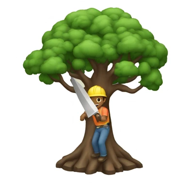 man CUTTING TREE sticker