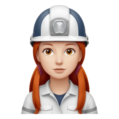 Mujer pelo rojo y largo con casco blanco sin logos  sticker