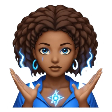 black woman summoning electric sticker